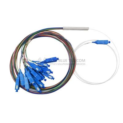 China FTTH FTTxFTTB Network FTTH Fiber Optic Mini Type PLC Splitter 1*16 with SC UPC connector for sale