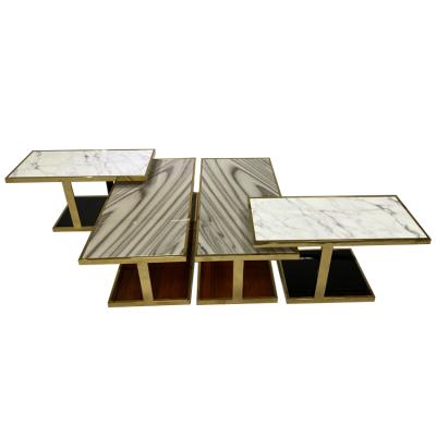 China Modern Furniture Luxury Marble Center Top Coffee Tables Set 4 Pieces Living Room Table Set for sale