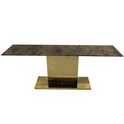 China Stainless Steel Base Corridor Corner Console Table Living Room Stable Luxury Marble Console Table Top for sale