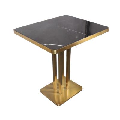 China Customized Stainless Steel Base Modern Living Room Coffee Table End Table Side Marble Top Table for sale