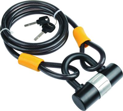 China YH1459 Steel Custom Security Anti Theft Bicycle U Bike Lock With Cable And 3 Keys for sale