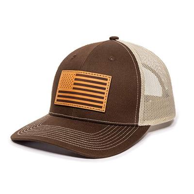 China COMMON Wholesale Cooling Hats Brown Trucker Hat With Laser Hole And Button Top Hats For Men's Hat for sale