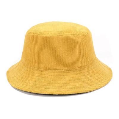 China Custom Winter Warm Fisherman Hats Corduroy Canvas Casual Striped Flat Wide Brim Plain Wear Bucket Hat for sale