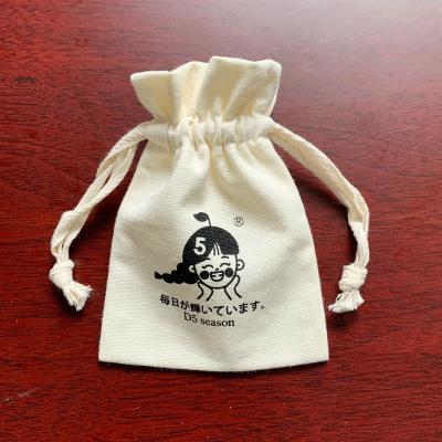 China Customized Cute Rope Handle Cotton Wholesale Drawstring Bag Cute Gift Bags With Printing Logo for sale