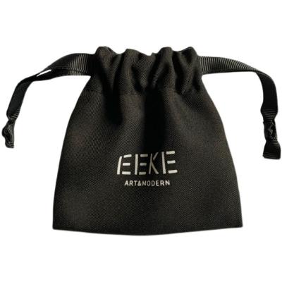 China Wholesale Black Rope Handle Pouch Bags Packaging Custom Size And Logo Drawstring Pouch Bag for sale