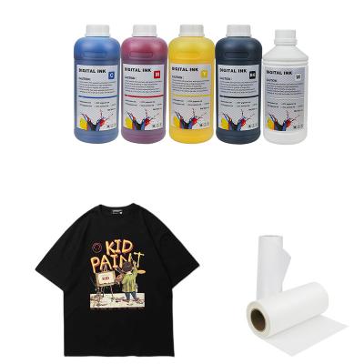 China Vivid Color and Not Easy Drag Printer Head 1000ML/Bottle 5 Colors Directly to Film Textile PET Transfer DTF Ink for L1800 I3200 DX5 4720 Printers for sale