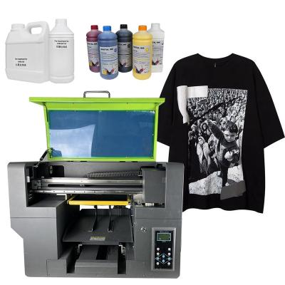 China Garment shops digital machine textile fabric printers dtg printer a3 printing DIY fabric printing 2 heads DTG printing for sale