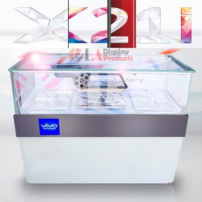 China Factory Supply Durable Cell Phone Tempered Glass Display Cabinet Cell Phone Counter Display Showcase for sale