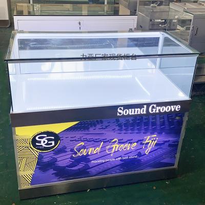 China High Quality Mobile Phone Shop Showcase Tempered Glass With Lockable Led Lighting Glass Display Cabinet Phone Fashion Clear Street Eyes Counter for sale