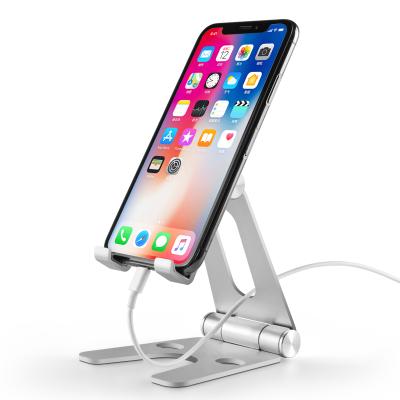 China For iPhone iPad Aluminum Alloy Cell Phone Stand Mobile Aluminum Adjustable Mobile Phone Stand Cell Phone Holder for sale