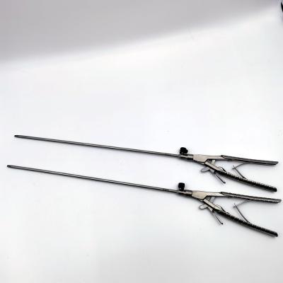 China Reusable laparoscopic single action straight jaw V shaped needle holder 330mm length for sale