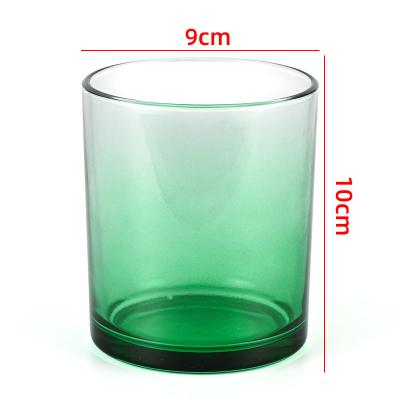 China Home Decoration Red Black Green Blue Colorful Glass Empty Candle Glass Jars With Bamboo Lid for sale