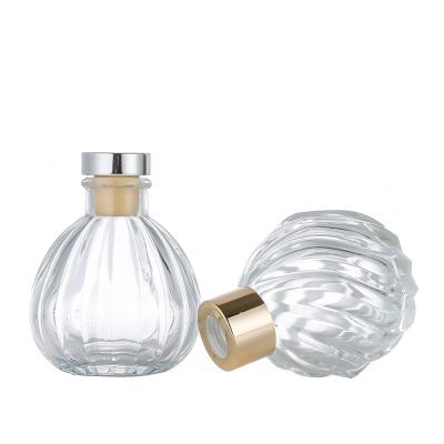 China Wholesale Cosmetic Luxury Glass Aroma Reed Diffuser Glass Bottle 106ml 141ml With Spherical Shape for sale