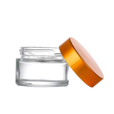 China Personal Care Cosmetic Packaging 100ml 150ml 200ml 250ml 300ml Clear Cosmetic Cream Jar With Gold Cap for sale