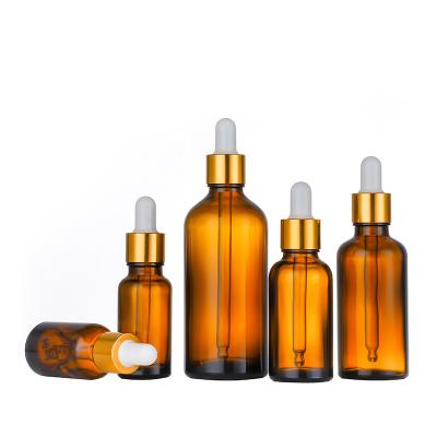 China 5ml 10ml 20ml 30ml 50ml 100ml Dropper Bottle Essential Oil Cosmetic Amber Glass Bottles for sale