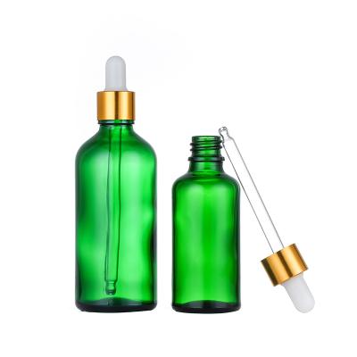 China Cosmetic Widely Use Colored 50ml Thick Bottom Essential Oil Glass Bottle With Dropper Lid for sale