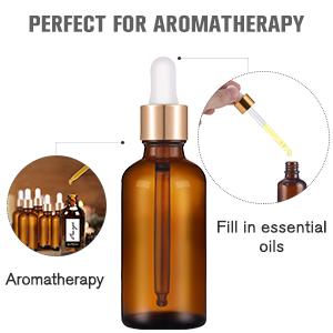 China Amber Glass Cosmetic Jar Essential Natural Oil Bottle With Dropper Lid for sale