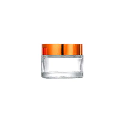 China Factory Wholesale Empty Glass Container 50g Personal Care Cream Cosmetic Packing Jar for sale