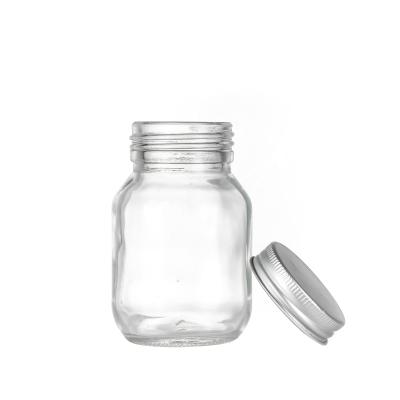 China Bulk 113ml Round Glass Food Spice Jar Set Glass Bottles With Aluminum Cap for sale