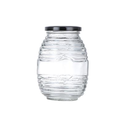 China Wholesale 750ml Food Airtight Canister Glass Jar For Honey With Flange Lid for sale