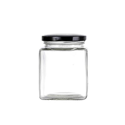 China 440ml Food Clear Food Grade Storage Glass Jar Honey Canning Jam Pickle Candy for sale