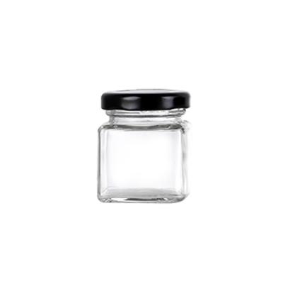 China High Quality 65ml Food Kitchenware Package Customize Food Glass Honey Jar With Metal Lid for sale