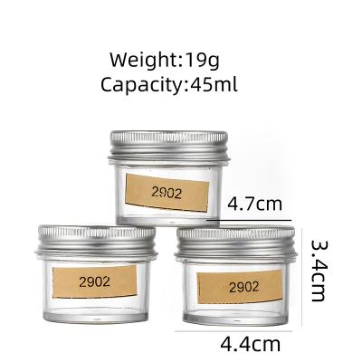 China From factory cheap price 1.5oz Mini Round Food Storage Jar transparent directly with metal cap lids for sale