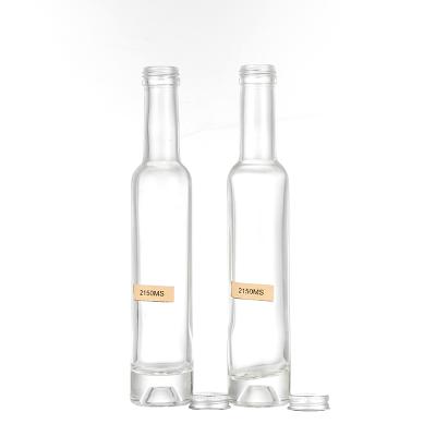 China Customized Beverage 240ml(8oz) Long Neck Fruit Liquor Ice Wine Glass Clear Bottle for sale