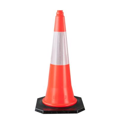 China LDPE 750mm Prismatic Shape Red Black Reflective Traffic Cone For Pavement Safety for sale