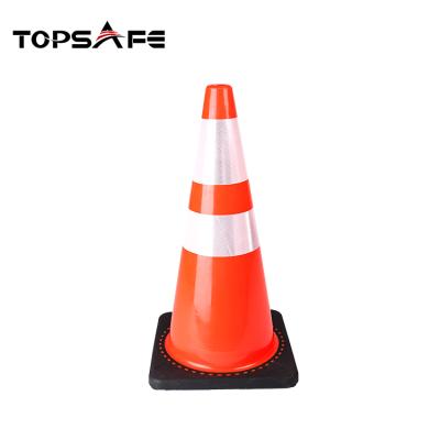 China Long Life Heavy Load Capacity 28 Inch Flexible Plastic Cone PVC Road Safety Traffic Road Cones for sale