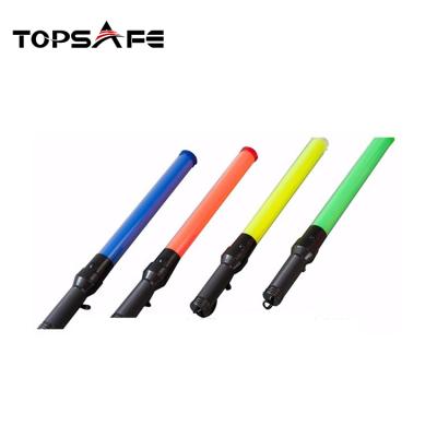 China PVC and ABS (handle). Red Portable Durable Traffic Light Control Safety 3 Mode LED Wand Warning Stick for sale