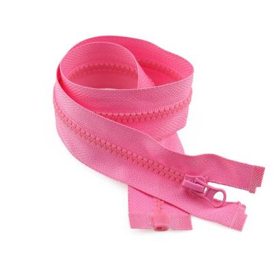 China Durable Garment Jackets 4mm Long Chain 8 Puller 5 Custom Resin Plastic Zippers Garment Slider Roll Logo Sewing Open Close End Tape for sale