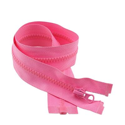 China Viable Jeans Long Chain Puller Manufacturer 8 5 Custom Resin Plastic Zippers Apparel Closure Slider Roll Open Close End Tape Custom Resin for sale