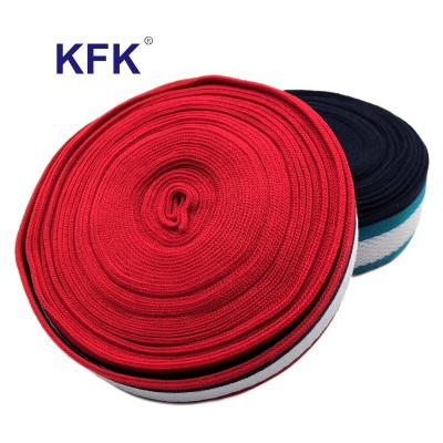 China Polyester Printed Rainbow Strap Uhmwpe Aramid Webbing Elastic Transfer Mesh Rpet Elastic Band Rattan Heat for sale