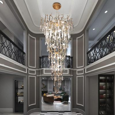 China Modern Custom Light Glass Crystal Chandelier Branch LED Luxury Lobby Chandeliers Living Room Pendant Lights and Pendant Lights for sale