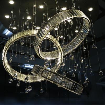 China Modern Luxury Crystal Hotel Lobby Chandelier Living Room Circle Shape Pendant Lights for sale