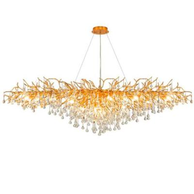 China Modern EUROPEAN 13*G9 Gold Metal Aluminum Glass Glass Lighting Modern Pendant Light Chandelier For Hotel for sale