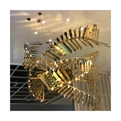 China High Quality Highlight EUROPE Dining Lights Decoration Fashionable Fishbone Metal Pendant Lamp for sale