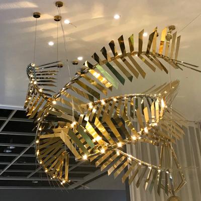 China European Style Modern Warm Lighting Vintage Fishbone Pendant Lamp For Living Room for sale