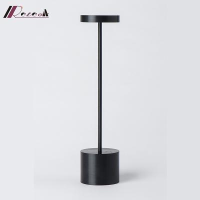 China Modern Creative Wireless Rechargeable Portable Bedroom Bar Table Lamp USB Desk Lamp LED Night Light Metal Restaurants Cafe Bedside Light for sale