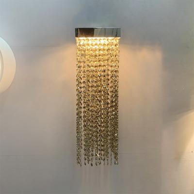 China Modern Nordic Modern Wall Lamp Stainless Steel Wall Lamps Bedroom Home Decoration Lighting Light Luxury Crystal Lamps for sale