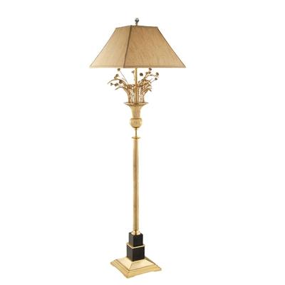 China Vintage Contemporary Wedding Art Hotel Decorative Yellow Copper Floor Lamp for sale