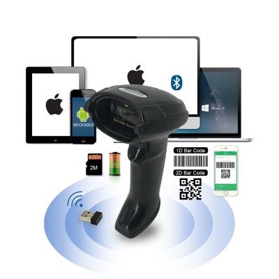 China Smart Wireless Mobile Phone 1D Supermarket Blue Handheld Barcode Scanner Tooth Reader QR Code 2D Android Shopping Commercial for sale