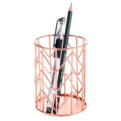 China House. Office. School Gullor Pencil Holder Pencil Cup Wire Desk Metal with Rose Gold for sale