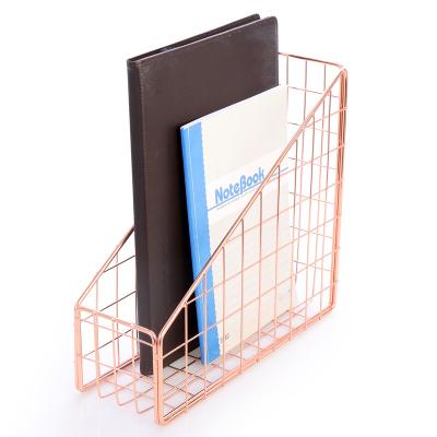 China Durable Rose Gold File Holder Desk Organizer for Home or Office, Office Supplies Stationery for sale