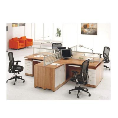 China Simple design L shape melamine office furniture executive table PANEL desk for sale