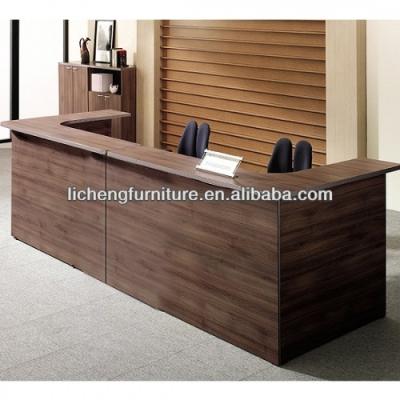 China PANEL office reception Wood Reception Desk Commercial Furniture 2800x1200x1100mm for sale