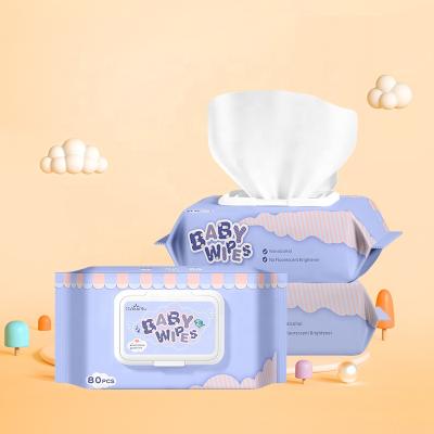 China Baby Skin Cleaning Factory OEM Free Sample Offered Baby Wipes With 80 Pcs Best Price for sale