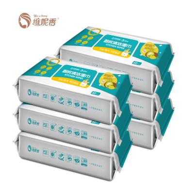 China Low MOQ Kitchen Room Wipes Household Cleaning Quick And Easy Clean Dirty Wipes Kitchen Wet Cloth And Oil With High Quality for sale