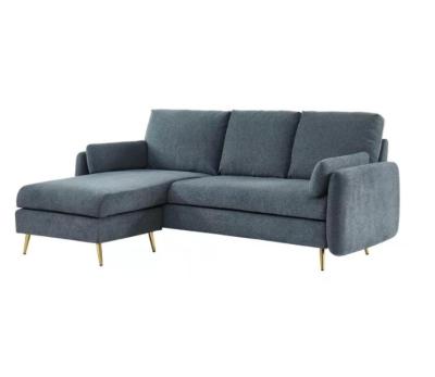 China Sofa Velvet Modern Designs Leisure Luxury Classic Sectional Living Room Furniture 3 Seat Extended Corner Sofa Set for sale